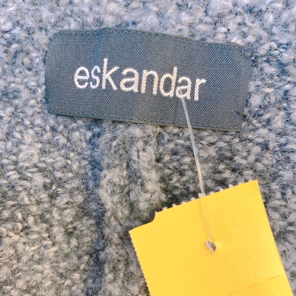 Eskandar Gray Wool Blend Poncho Cardigan OS - Picture 7 of 9